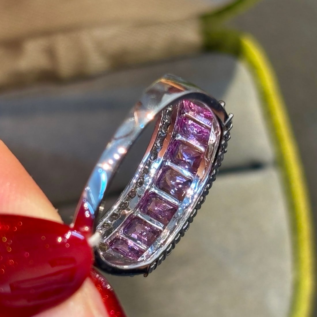 14k Gold 1.9 Ct Natural Sapphire & Diamond Ring - 7