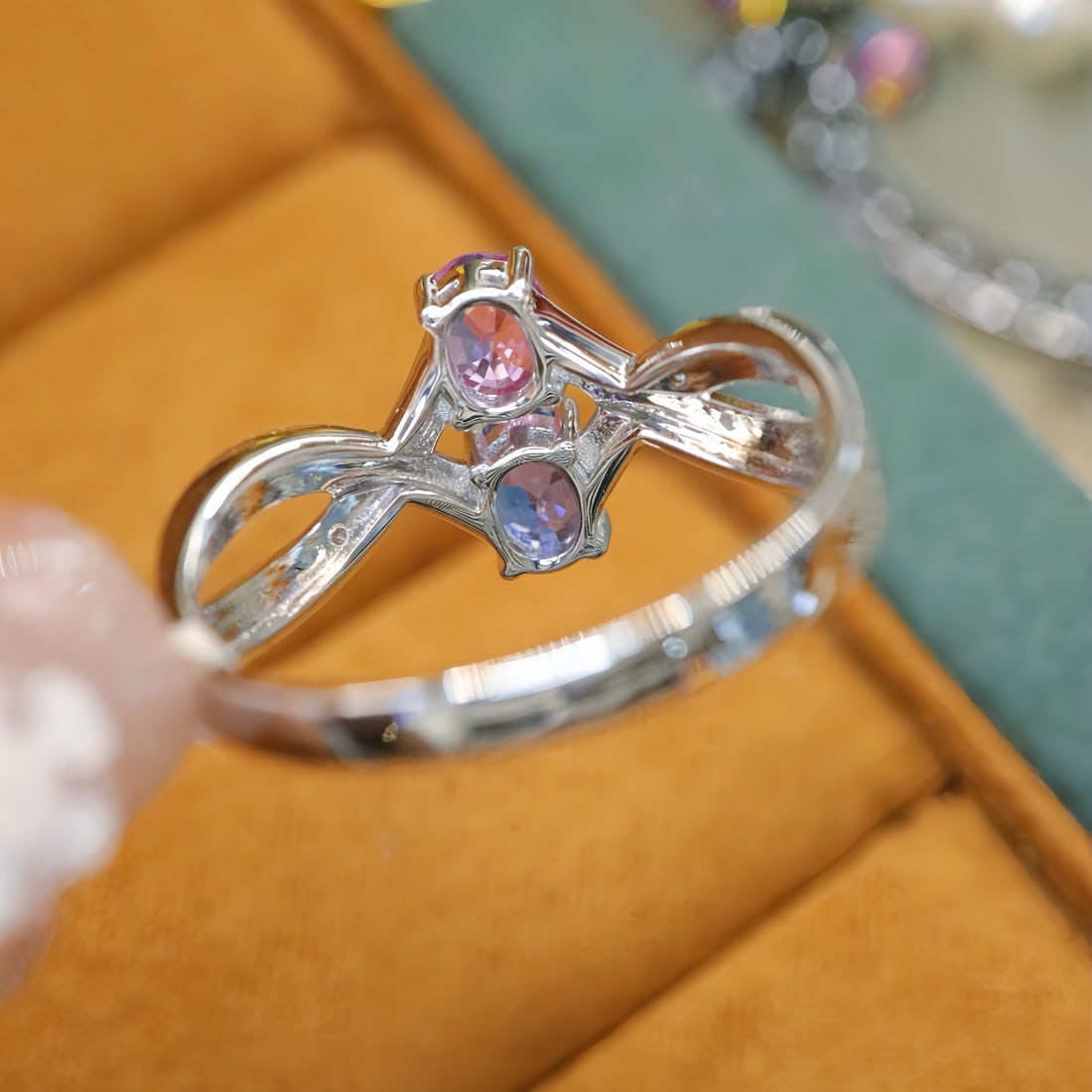 14k Gold 1.28 Ctw Natural Sapphire & Diamond & Toi Et Moi Ring - 5