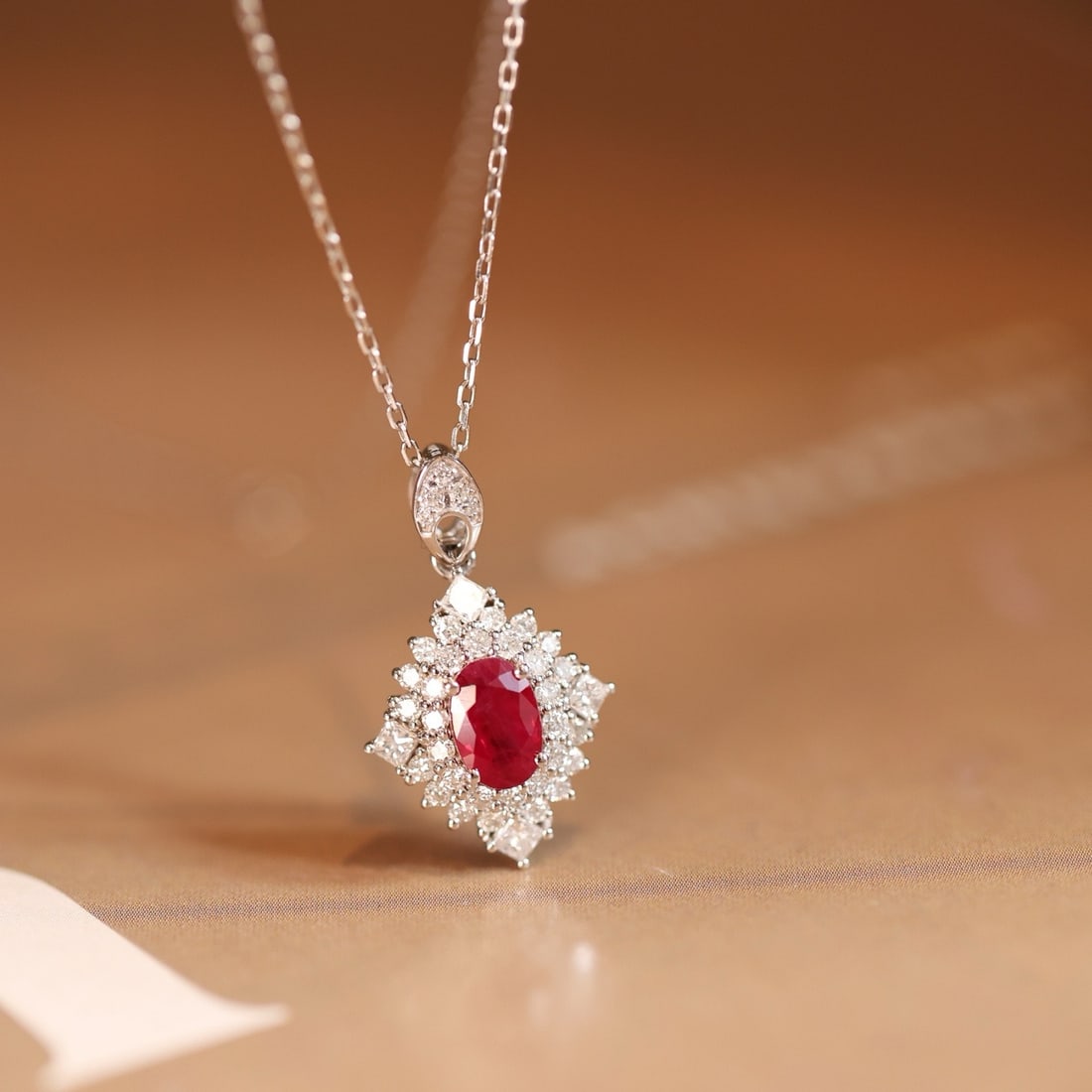 14k Gold 1.04 Ctw Natural Ruby & Diamond Pendant( Without Chain ): Ref:231172164 // gold content:14k gold // main gemstone:ruby // shape:oval // carat weight:0. 56ct // color:red // treatment:natural // // adjacent gemstone 2 : diamond // shape:multiple // carat