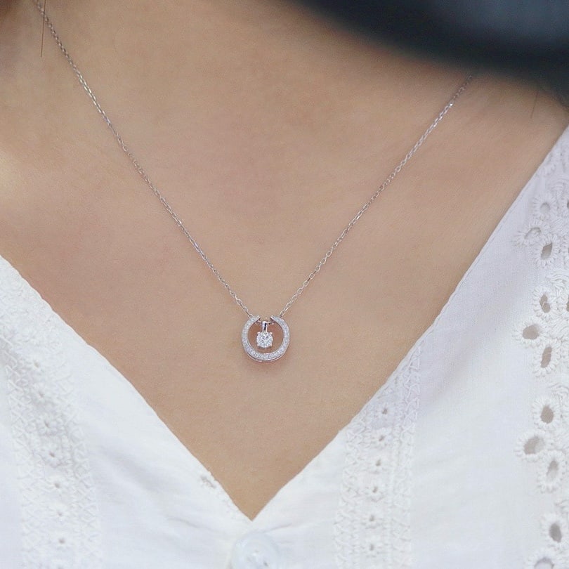14k Gold 0.18 Ctw Natural H Diamond Pendant( Without Chain ) - 4