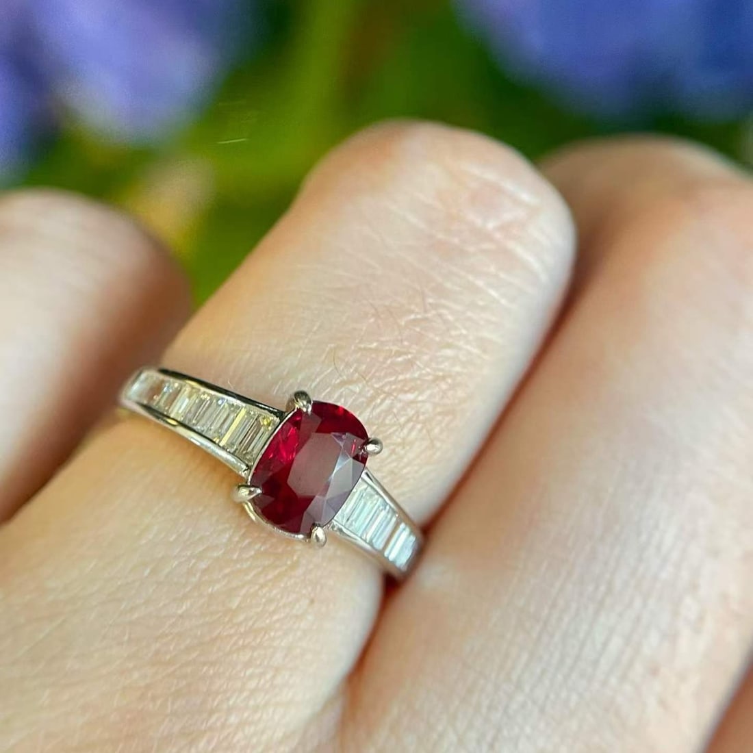 14k Gold 1.36 Ctw Natural Ruby & Diamond Ring - 4