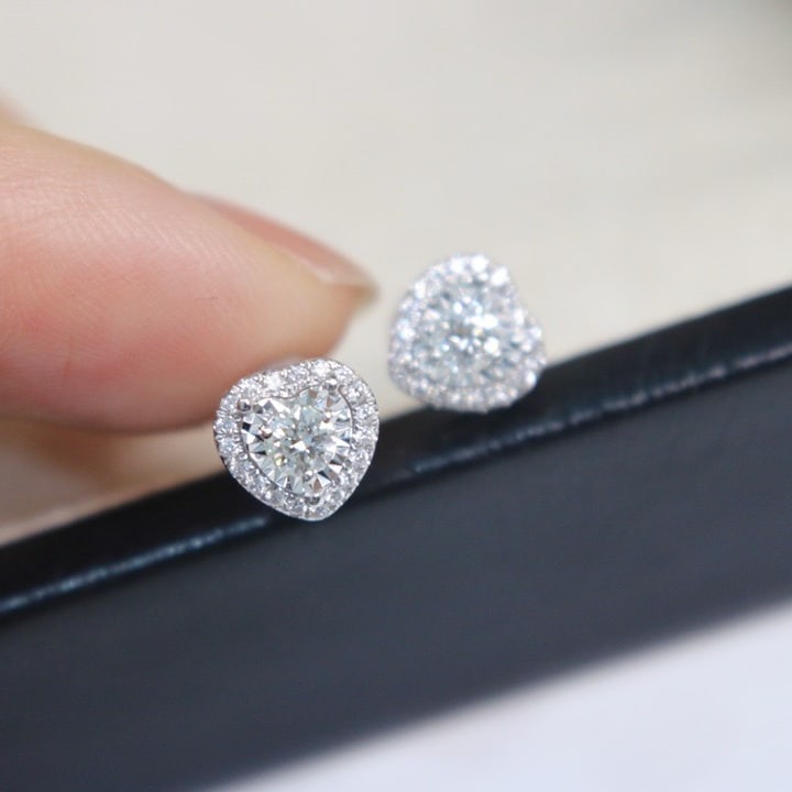 14k Gold 0.3 Ct Natural H Diamond Earrings - 4