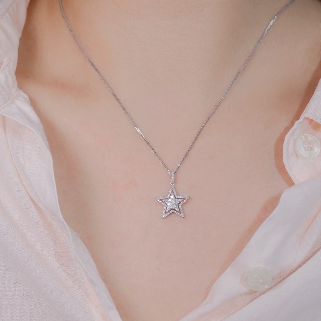 14k Gold 0.30 Ct Natural H Diamond Pendant( Without Chain ) - 4