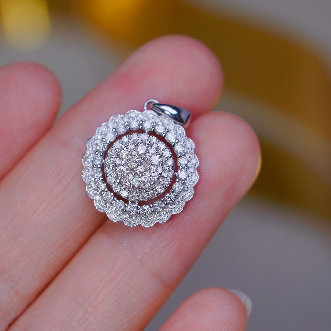 14k Gold 0.80 Ct Natural H Diamond Pendant( Without Chain ) - 4