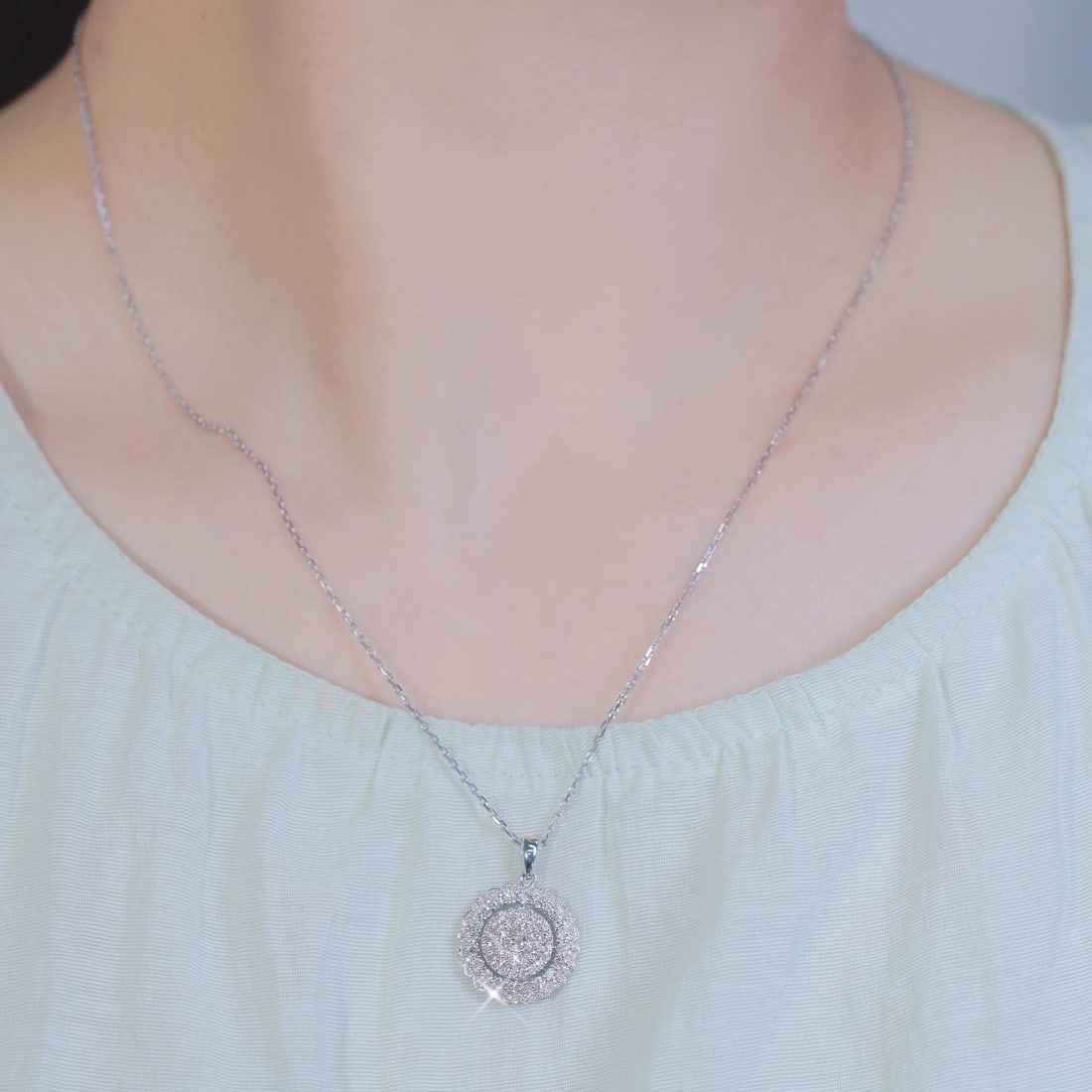 14k Gold 0.80 Ct Natural H Diamond Pendant( Without Chain ) - 5