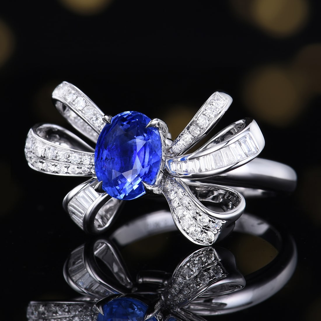14k Gold 3.01 Ctw Natural Sapphire & Diamond Ring/pendant( Without Chain ) - 2
