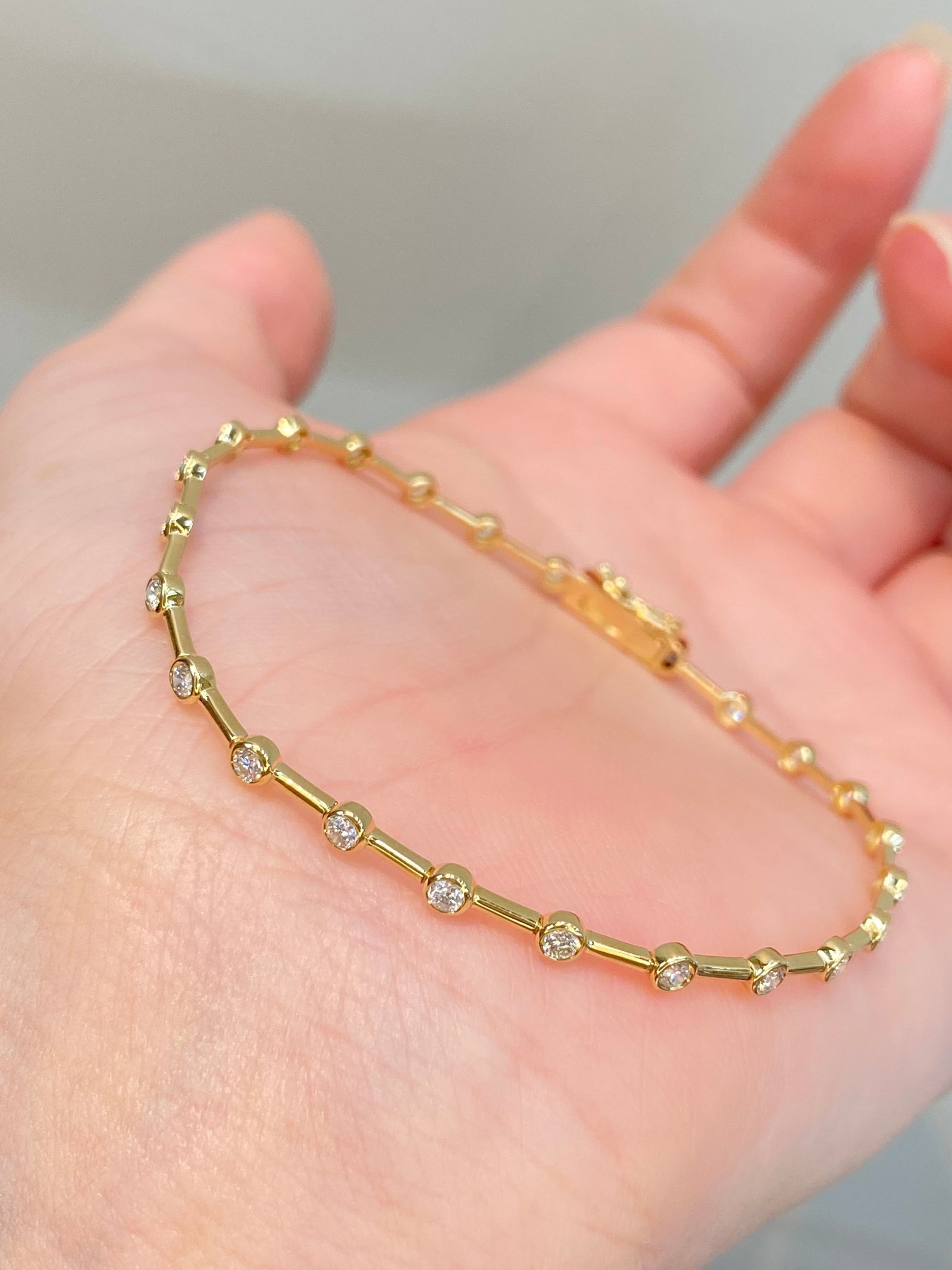 14k Gold 1 Ct Natural H Diamond Bracelet - 2