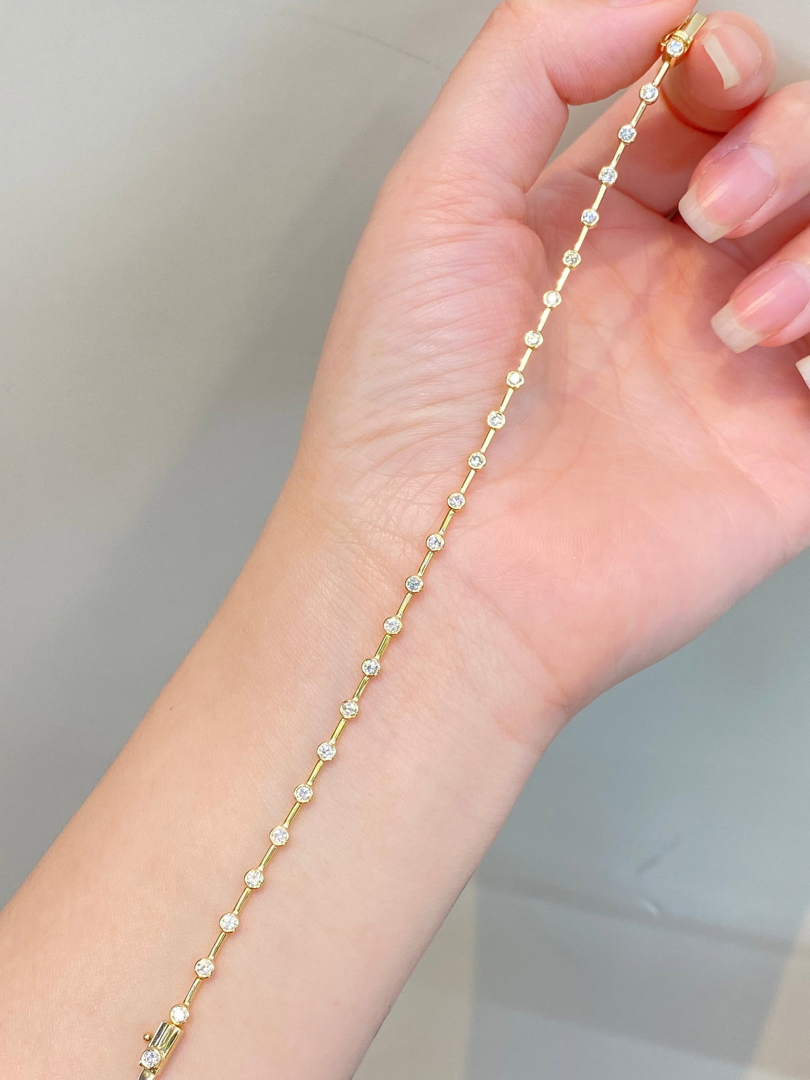 14k Gold 1 Ct Natural H Diamond Bracelet - 5