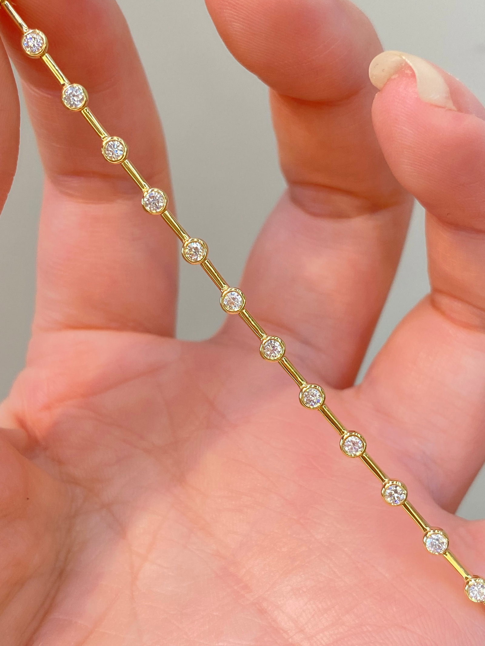 14k Gold 1 Ct Natural H Diamond Bracelet - 6