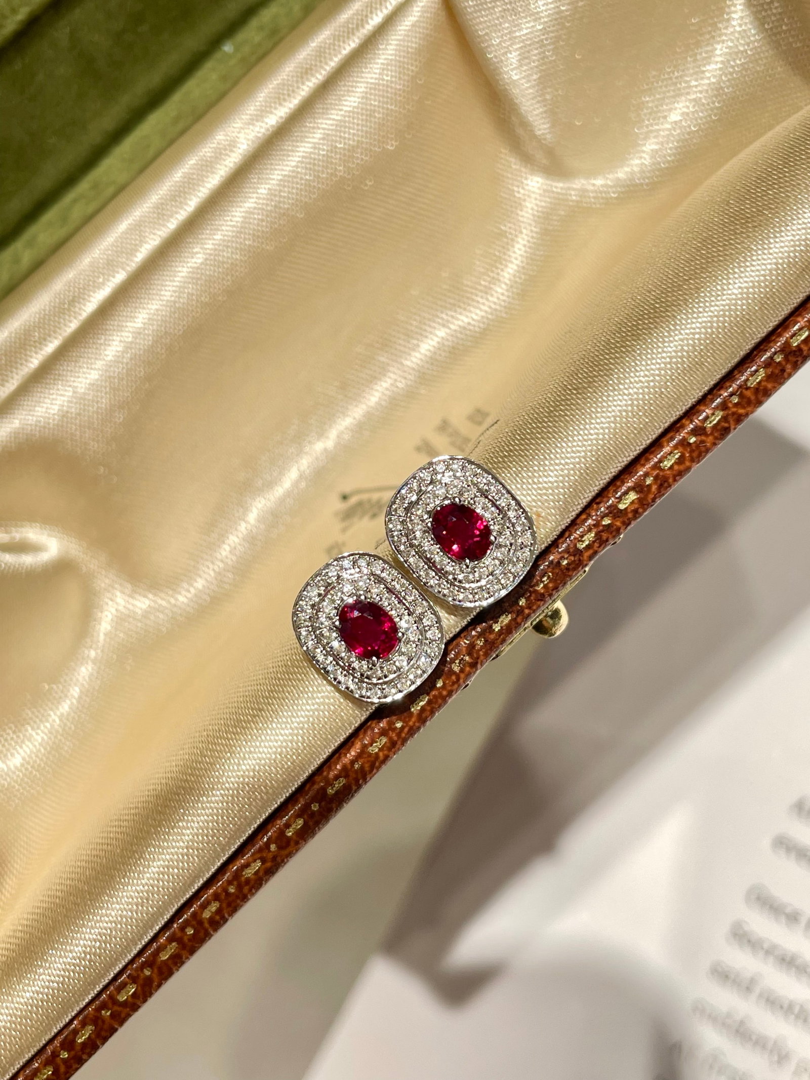 14k Gold 0.5 Ct Natural Ruby & Diamond Earrings - 3