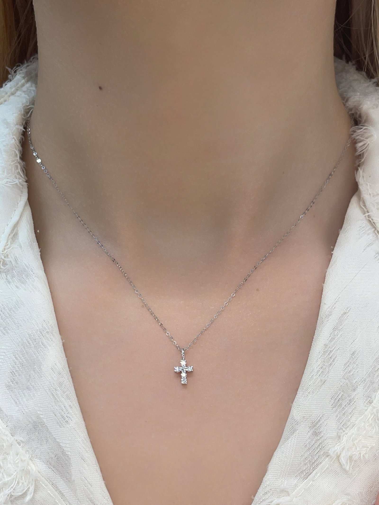 14k Gold 0.15 Ct Natural H Diamond Necklace - 3