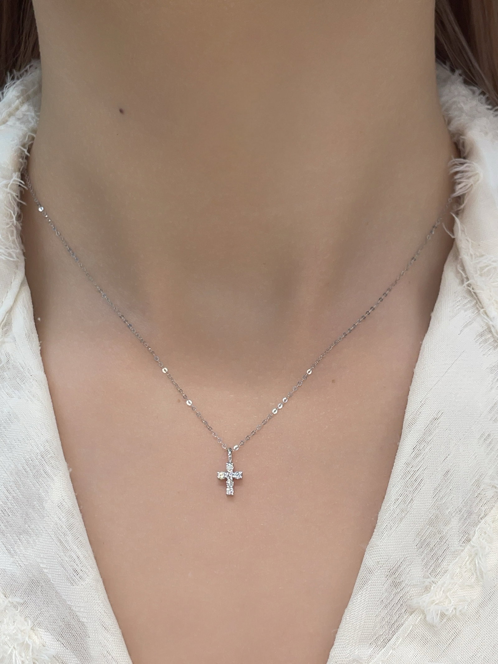 14k Gold 0.15 Ct Natural H Diamond Necklace - 6