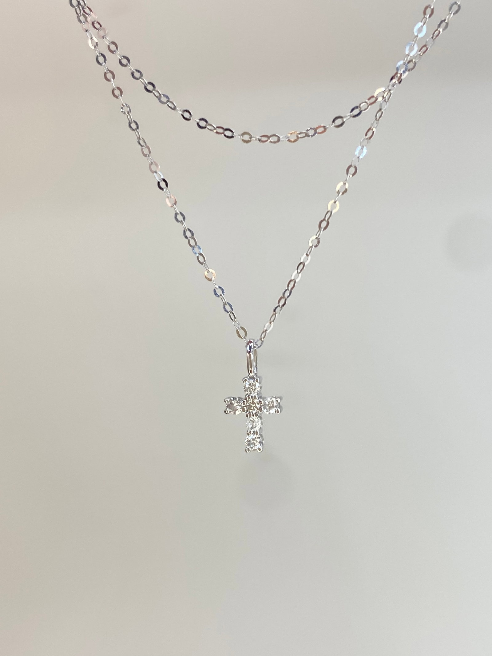 14k Gold 0.15 Ct Natural H Diamond Necklace - 7