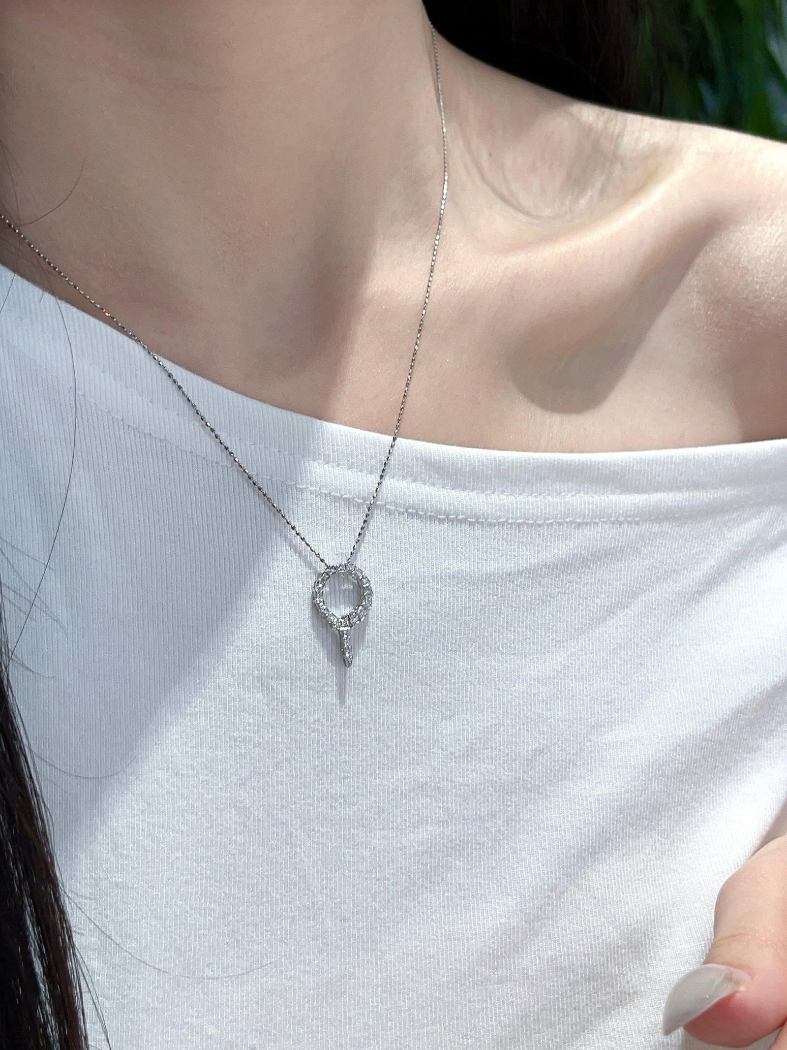 14k Gold 0.11 Ct Natural H Diamond Pendant( Without Chain ) - 2