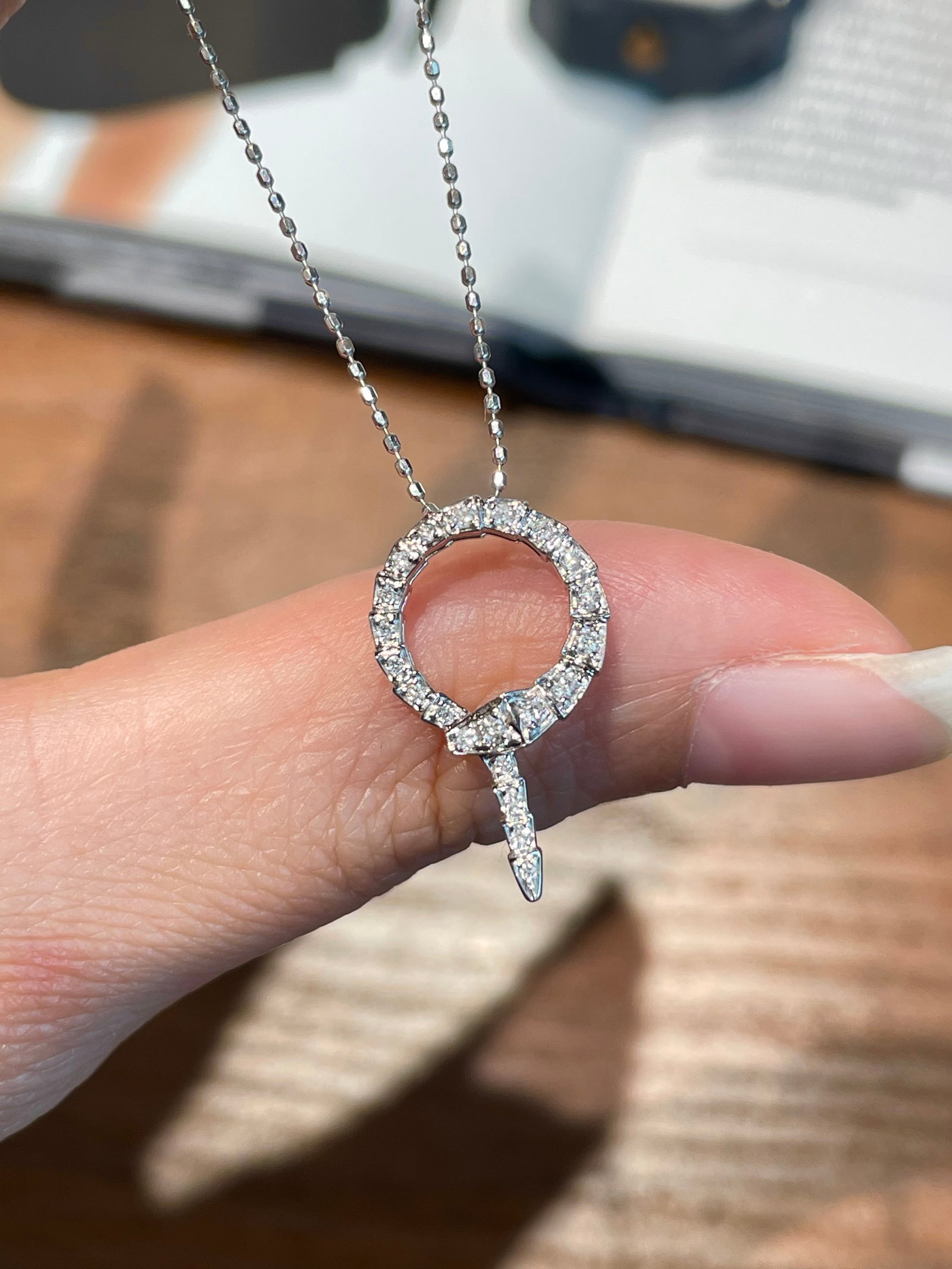 14k Gold 0.11 Ct Natural H Diamond Pendant( Without Chain ) - 5