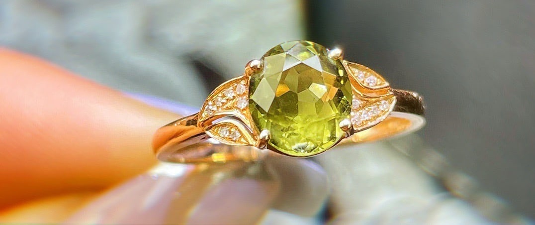 14k Gold 2.1 Ct Natural Tourmaline & Diamond Ring - 3
