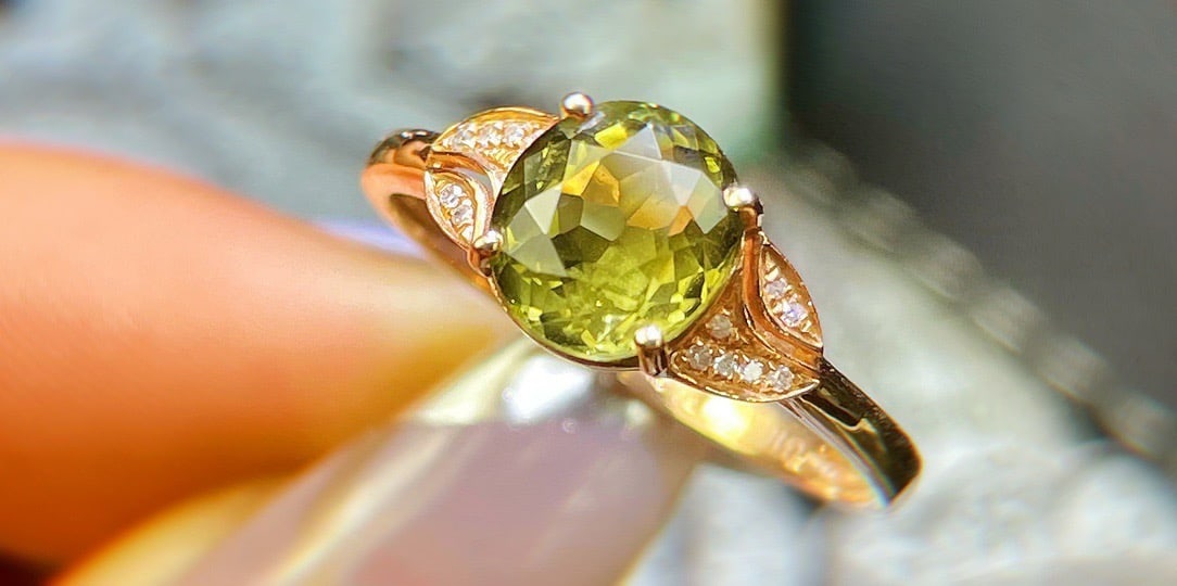 14k Gold 2.1 Ct Natural Tourmaline & Diamond Ring - 5