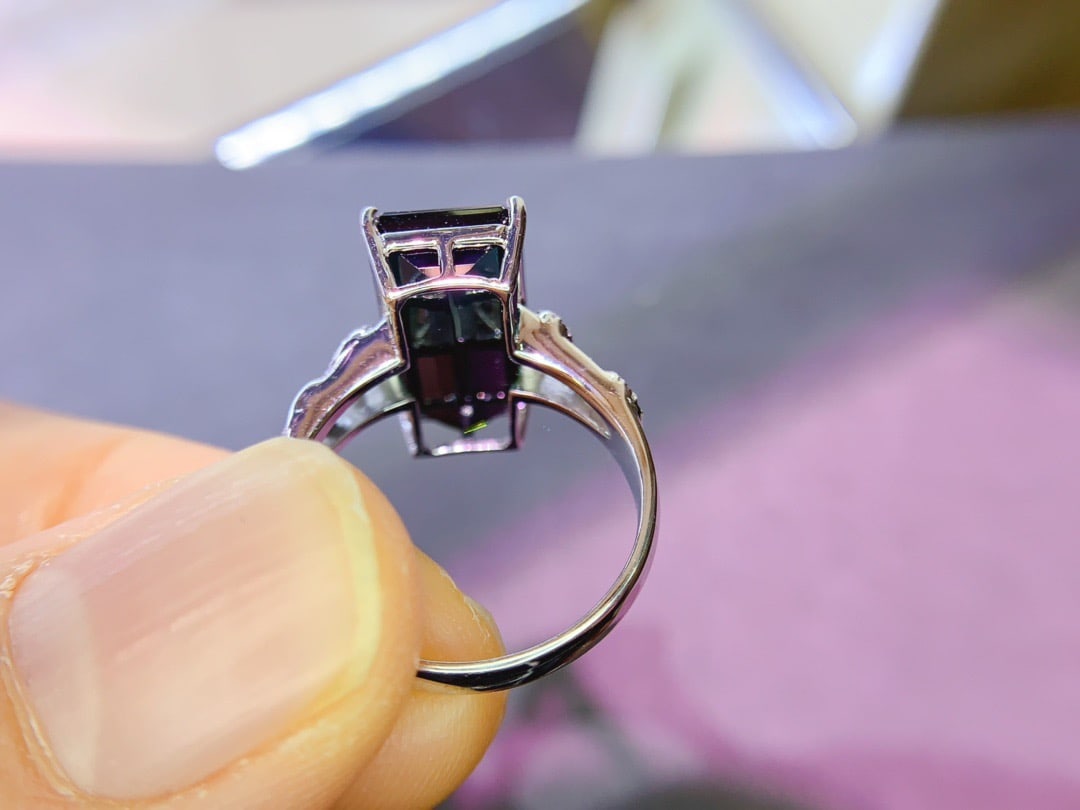 14k Gold 7.8 Ct Natural Tourmaline & Diamond Ring - 5