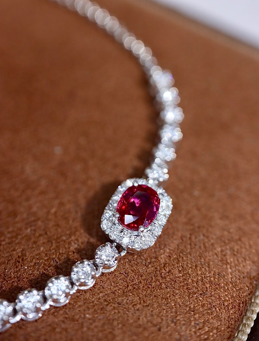 14k Gold 0.76 Ctw Natural Ruby & Diamond Bracelet - 3