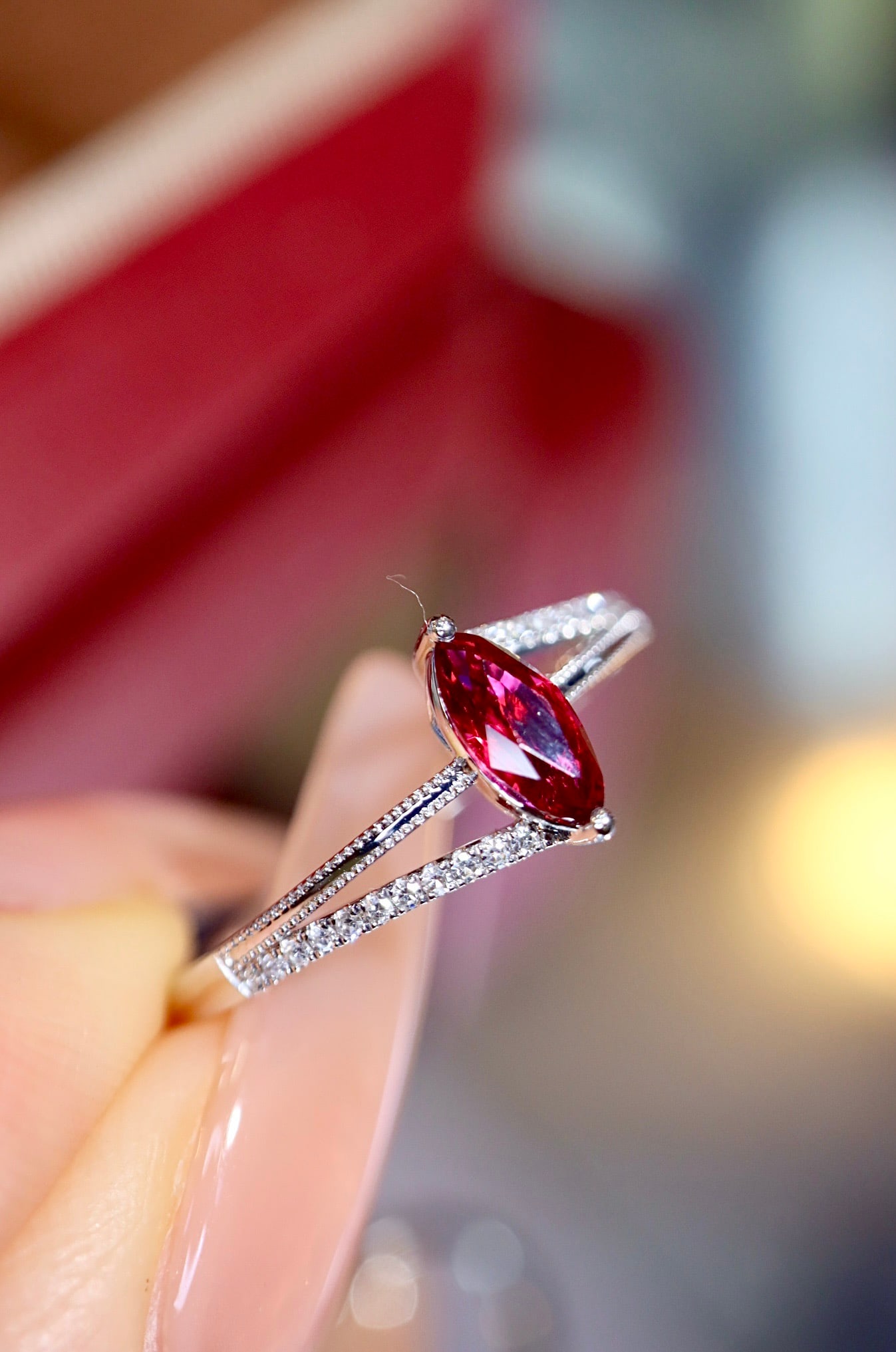 14k Gold 0.47 Ctw Natural Ruby & Diamond Ring - 4