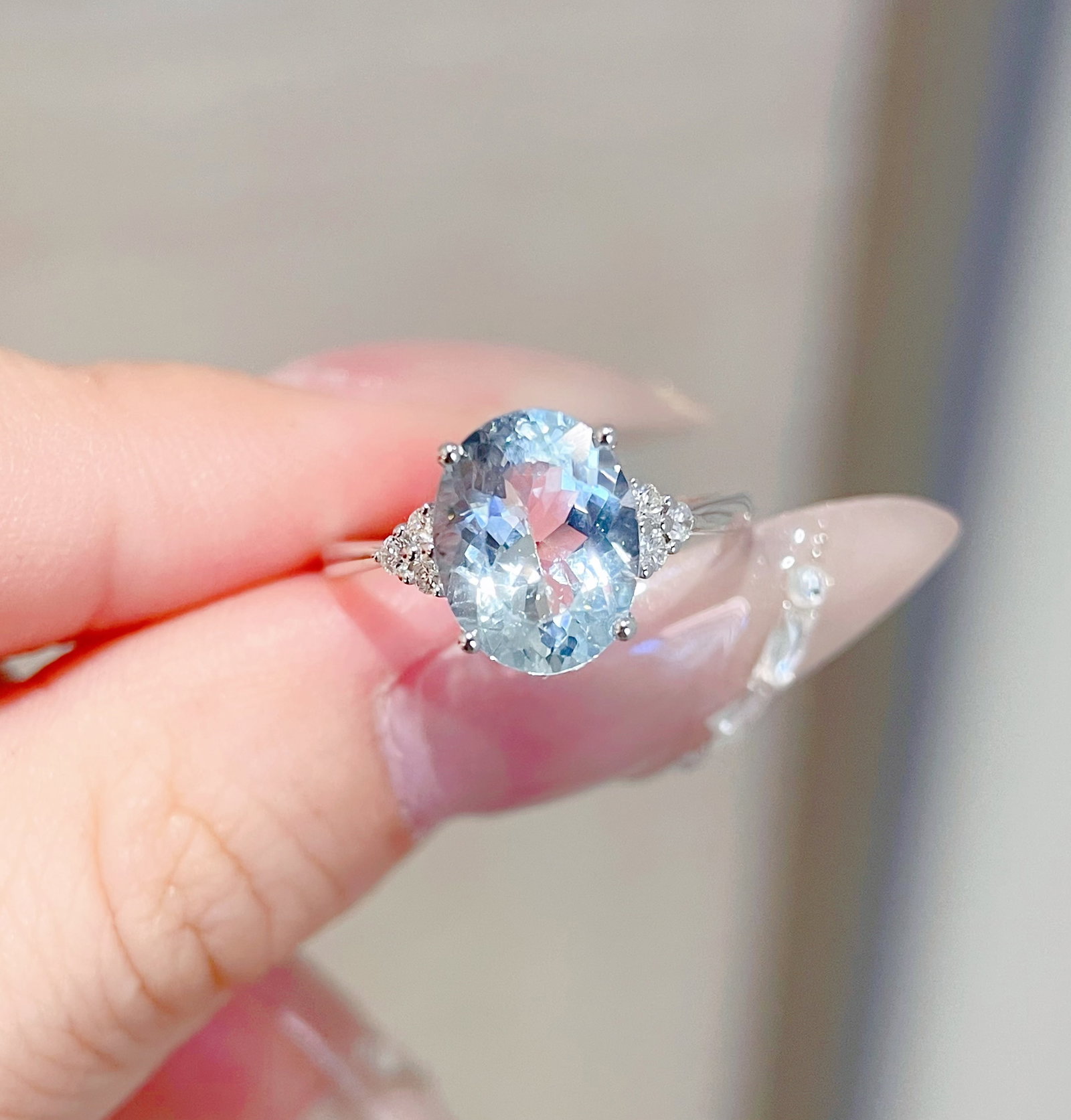 14k Gold 2.65 Ctw Natural Aquamarine & Diamond Ring - 2