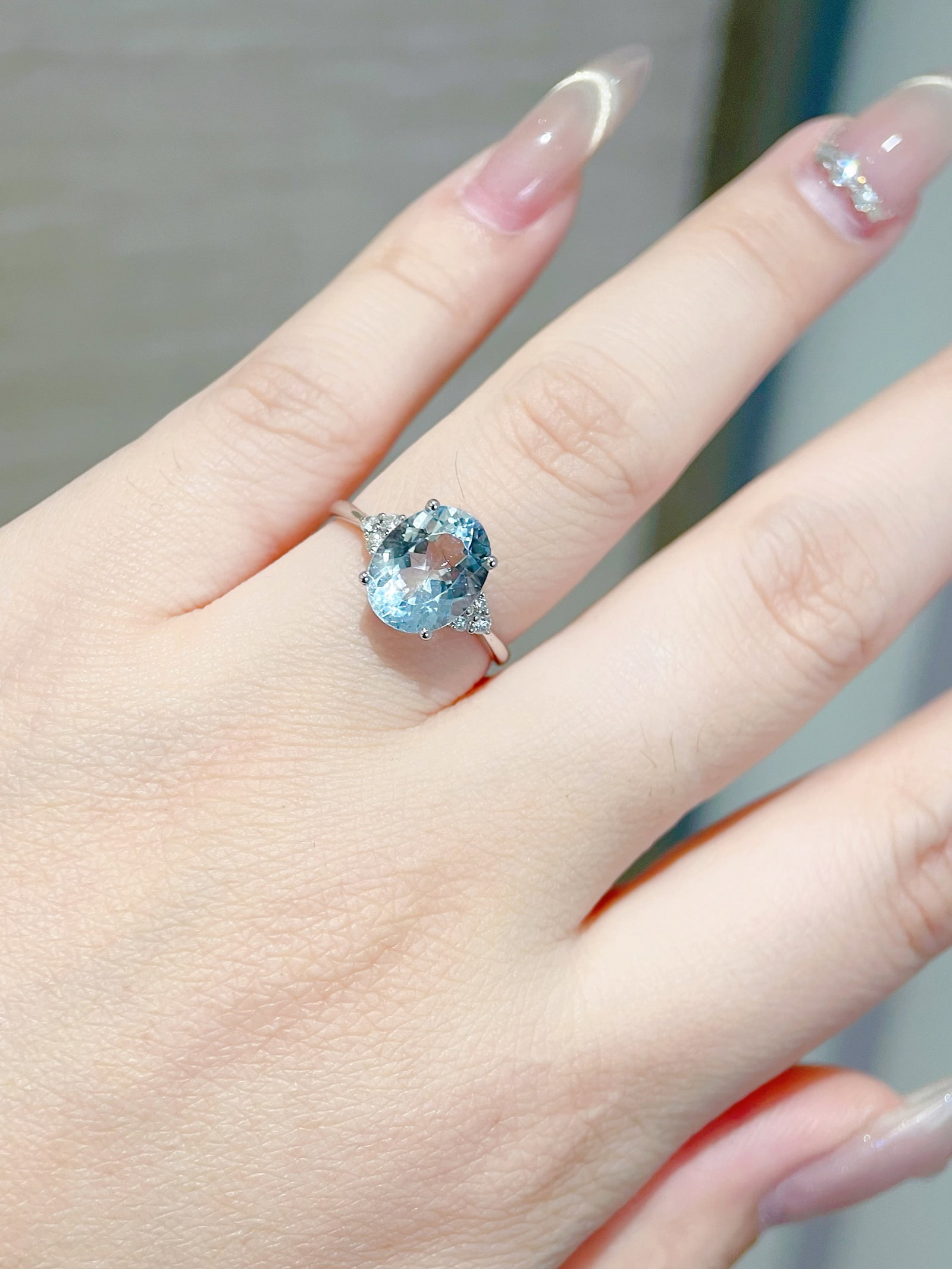 14k Gold 2.65 Ctw Natural Aquamarine & Diamond Ring - 3