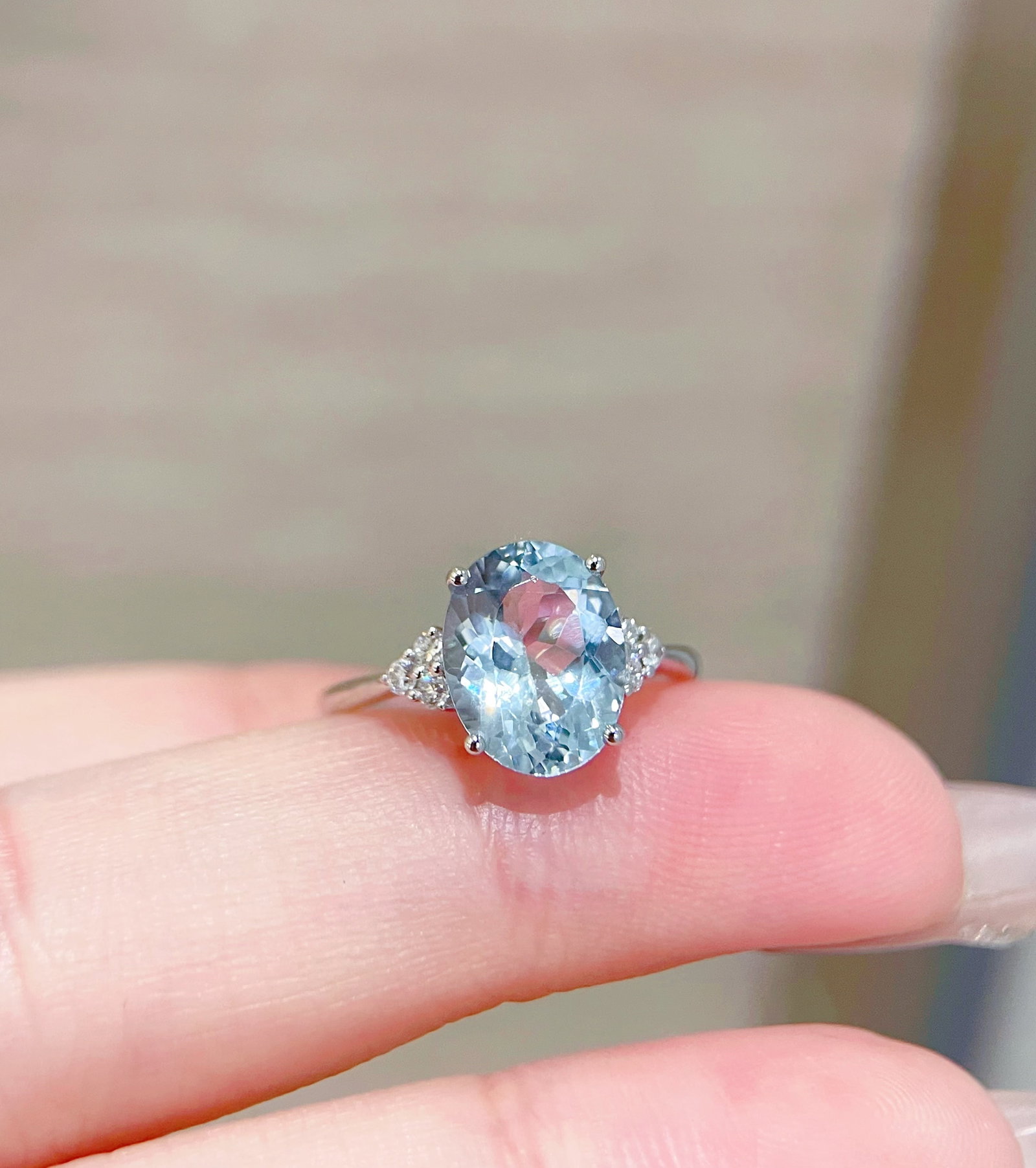 14k Gold 2.65 Ctw Natural Aquamarine & Diamond Ring - 4