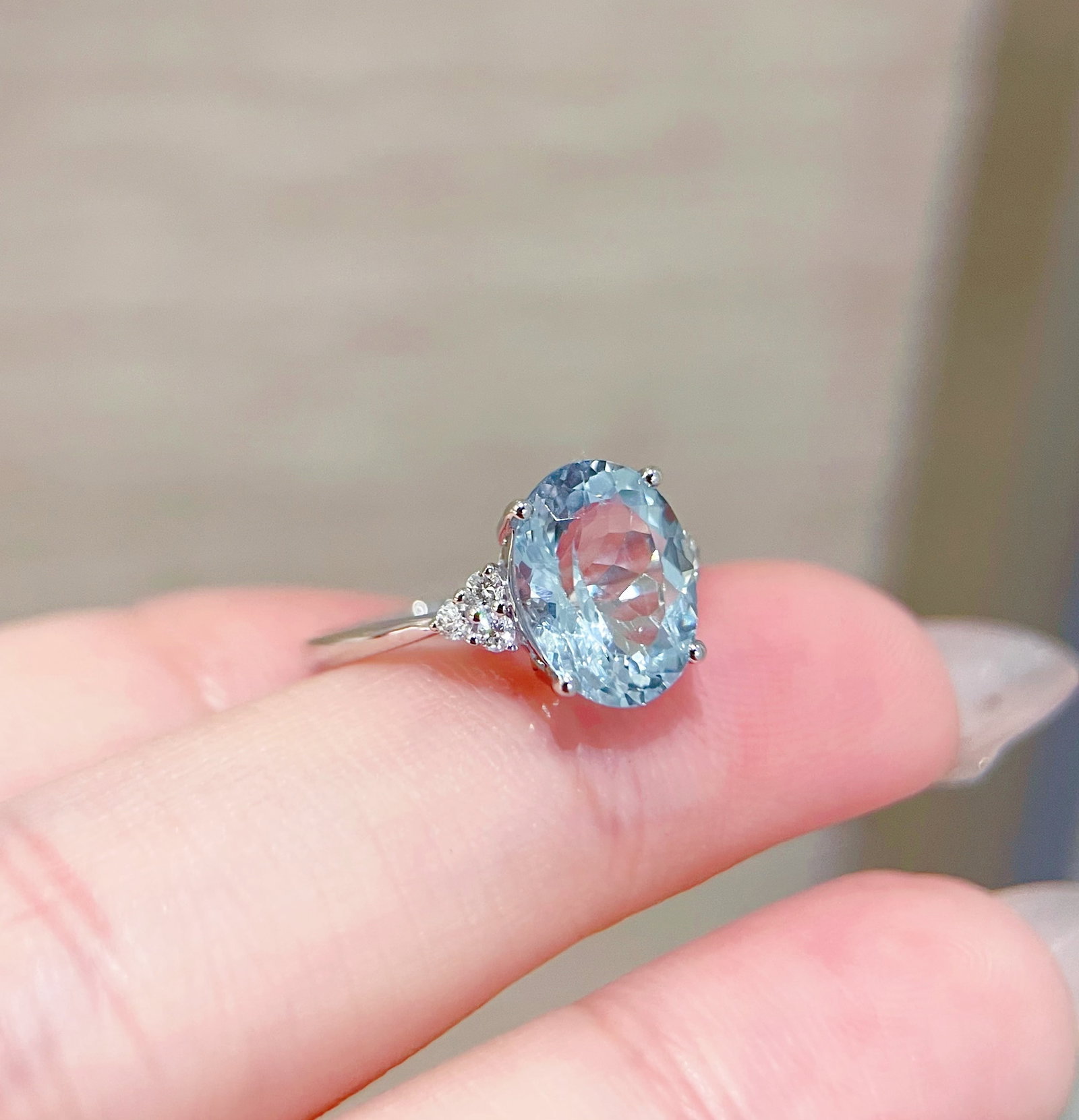 14k Gold 2.65 Ctw Natural Aquamarine & Diamond Ring - 5