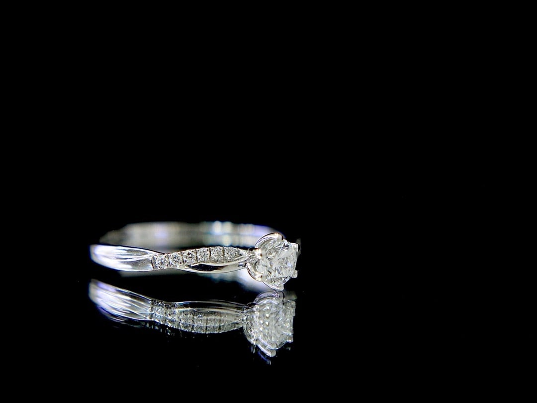 Gia Certified 14k Gold 0.37 Ctw Natural F Si1 3ex Round Diamond Ring - 3
