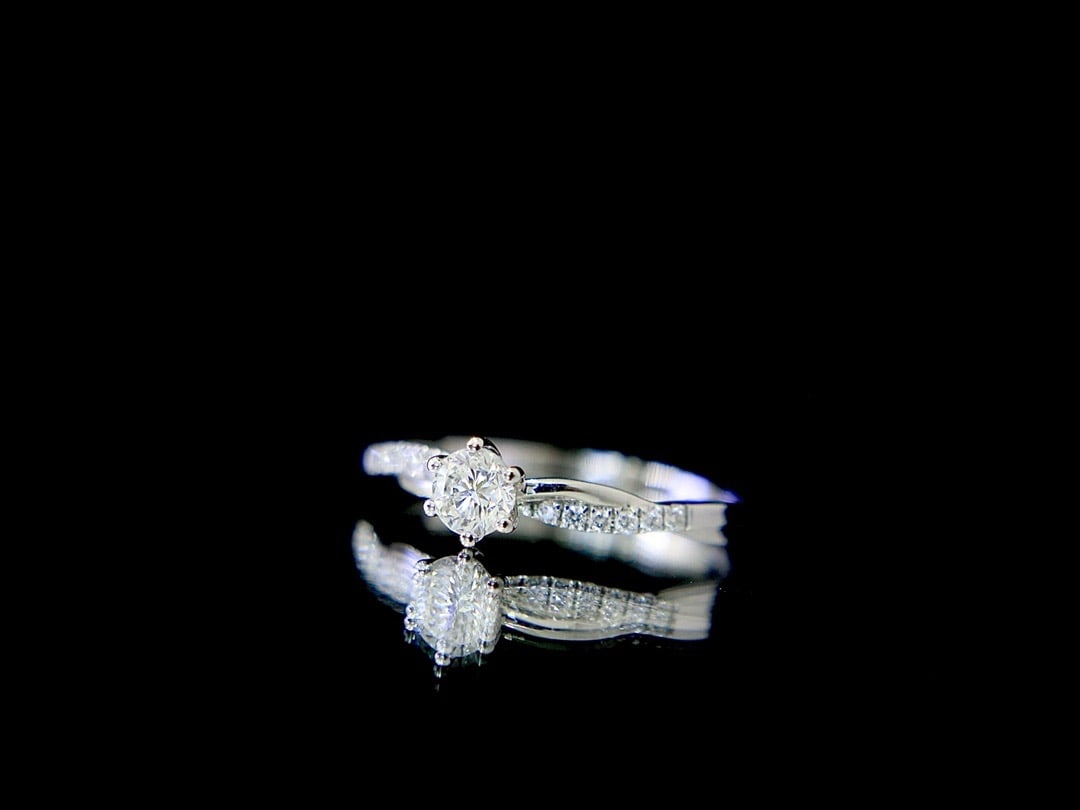 Gia Certified 14k Gold 0.37 Ctw Natural F Si1 3ex Round Diamond Ring - 4