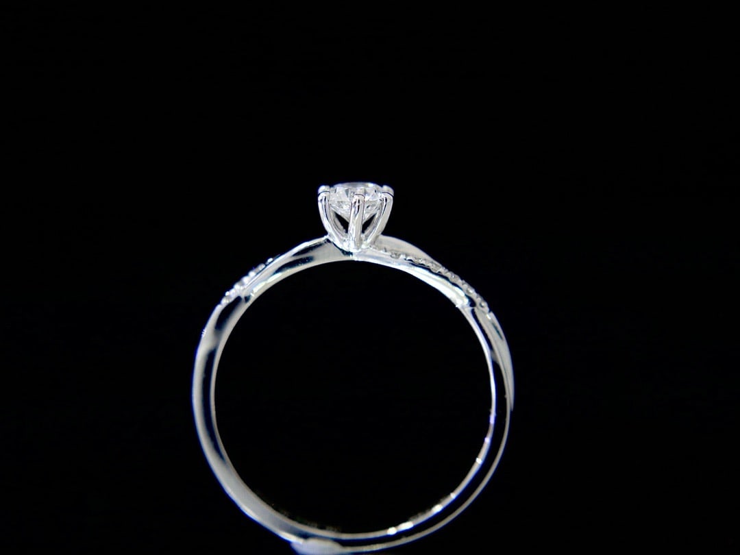 Gia Certified 14k Gold 0.37 Ctw Natural F Si1 3ex Round Diamond Ring - 5