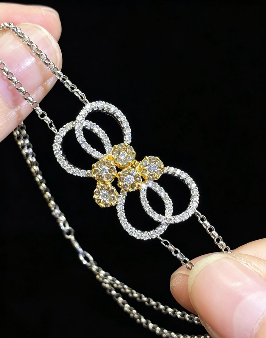 14k Gold 0.84 Ct Natural H Diamond Bracelet (1 of 7)
