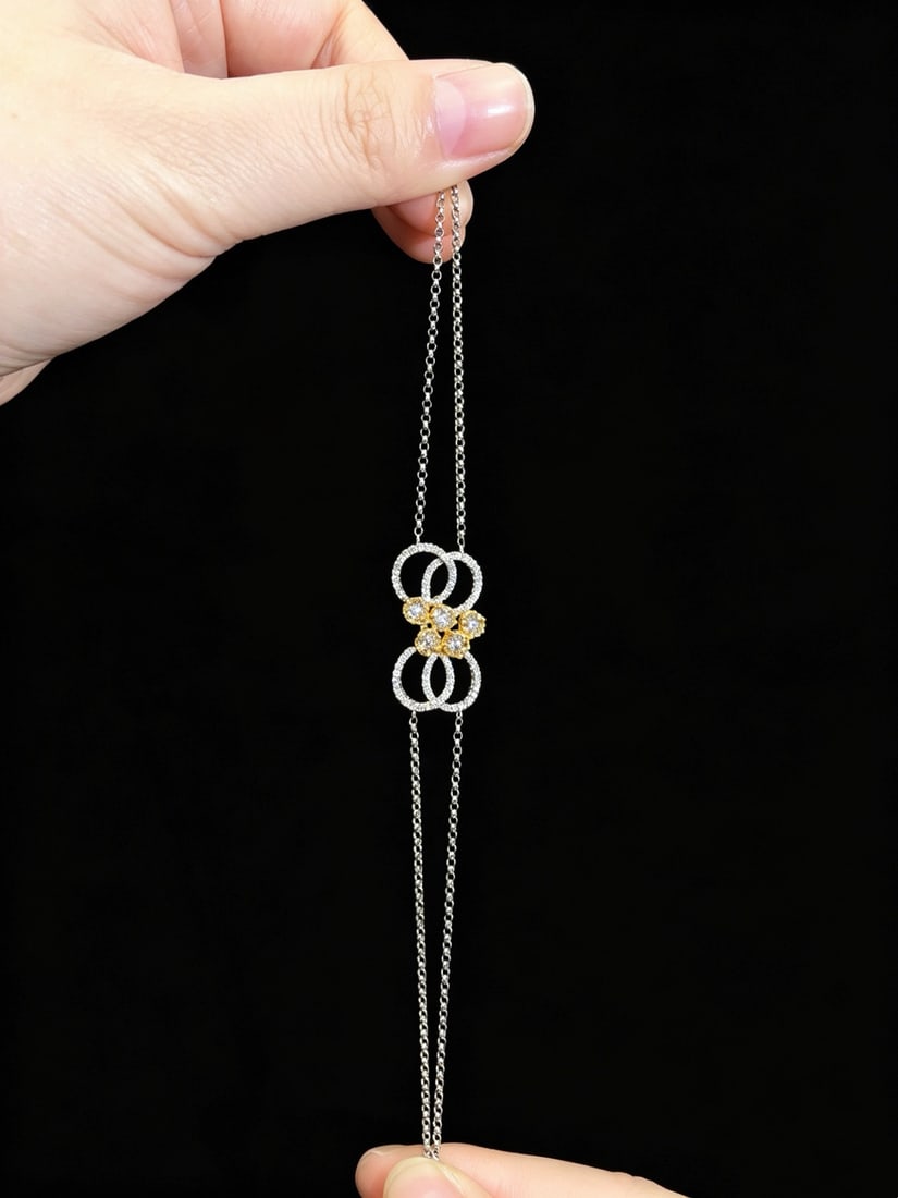 14k Gold 0.84 Ct Natural H Diamond Bracelet - 5
