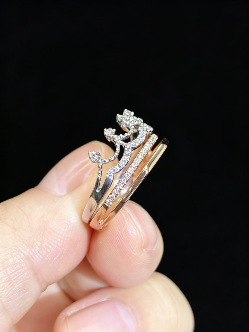 14k Gold 0.20 Ct Natural H Diamond Ring - 5