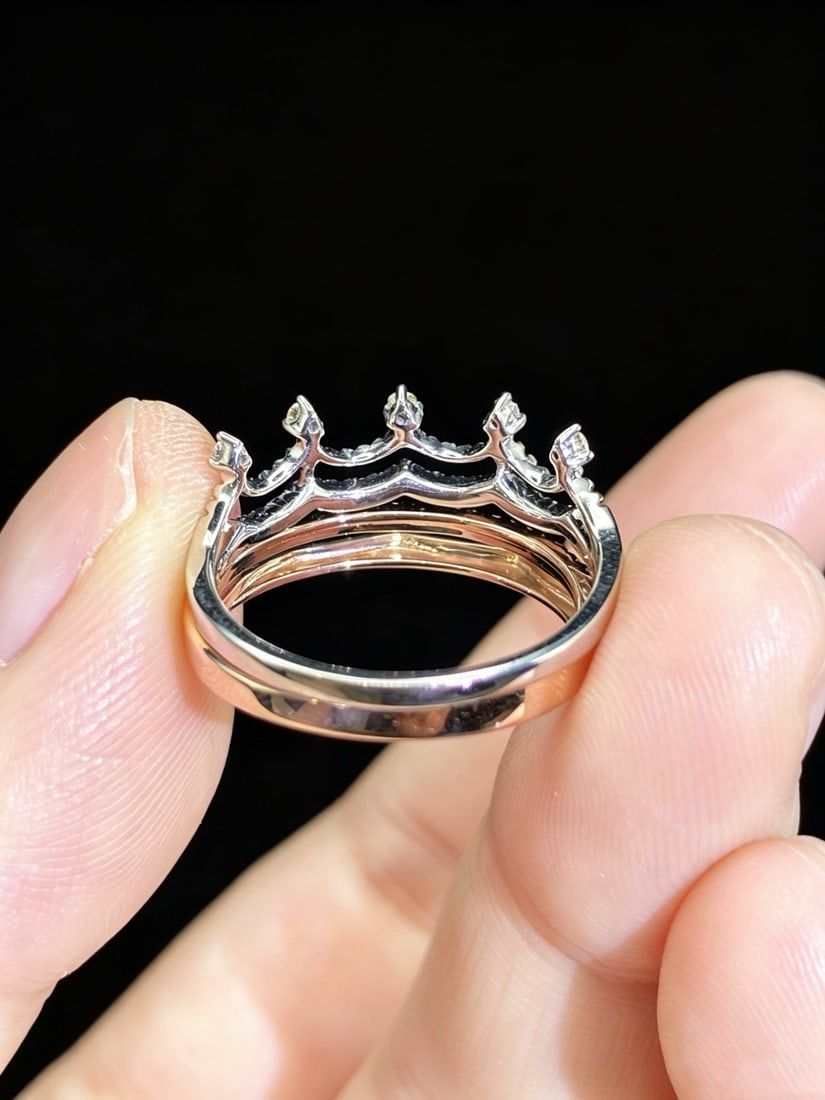 14k Gold 0.20 Ct Natural H Diamond Ring - 6