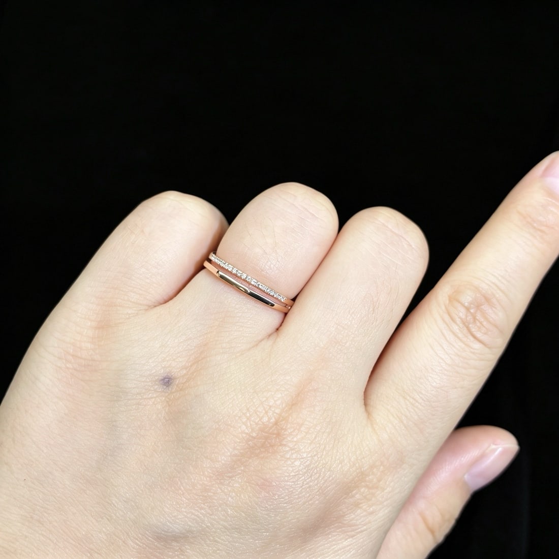 14k Gold 0.20 Ct Natural H Diamond Ring - 8