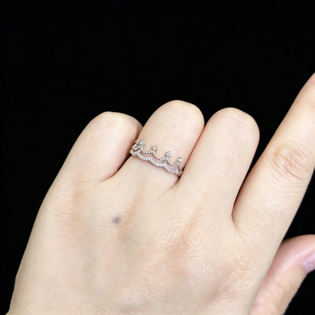 14k Gold 0.20 Ct Natural H Diamond Ring - 9
