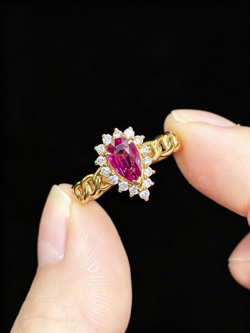 14k Gold 0.90 Ctw Natural Sapphire & Diamond Ring - 2