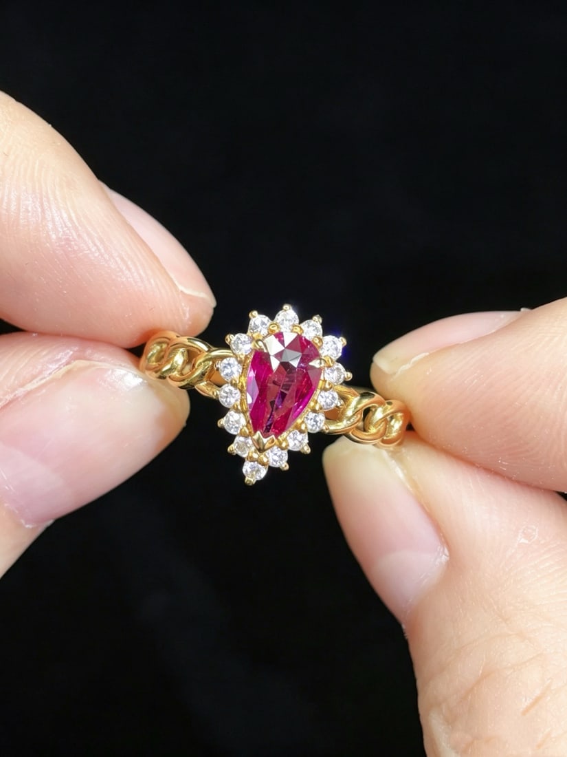 14k Gold 0.90 Ctw Natural Sapphire & Diamond Ring - 3