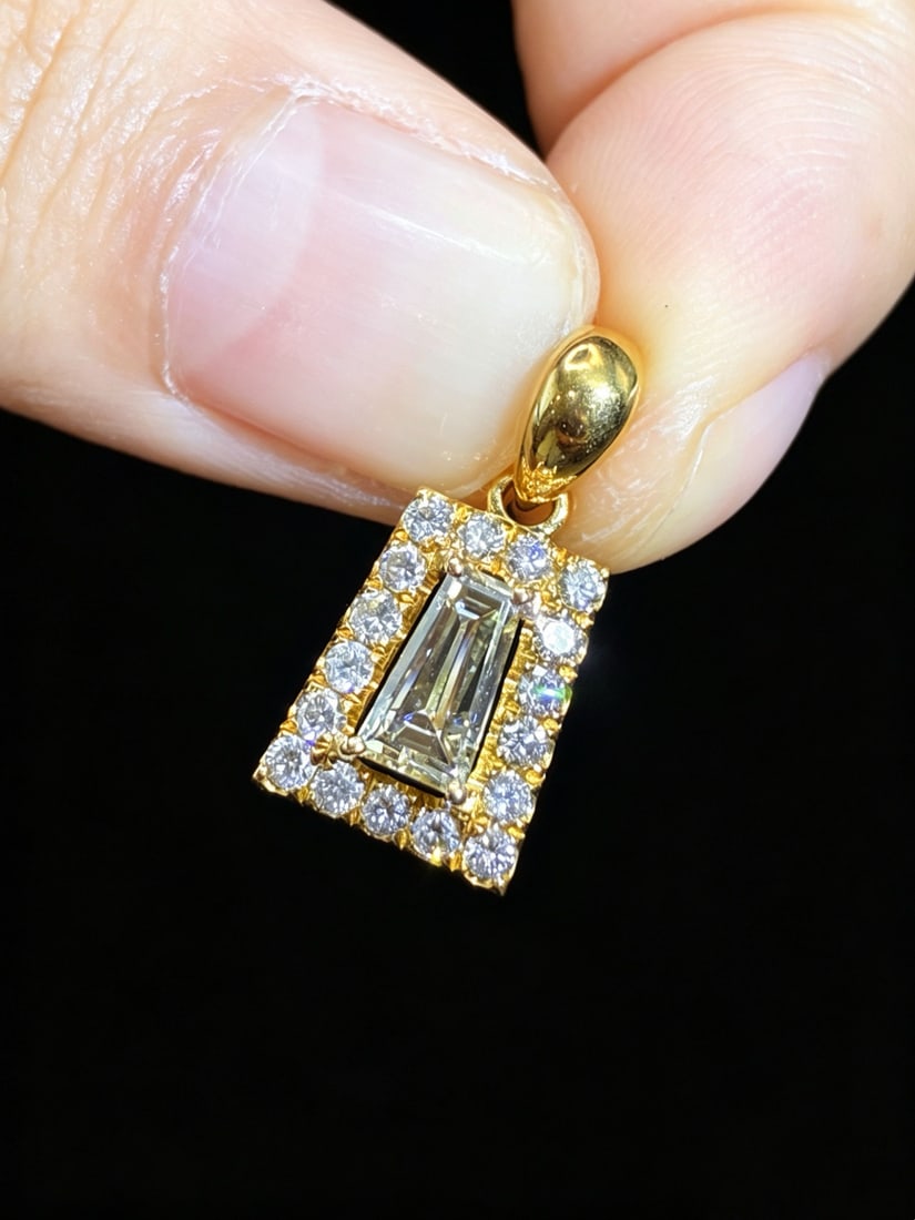 14k Gold 0.96 Ctw Natural H Diamond Pendant( Without Chain ) - 3