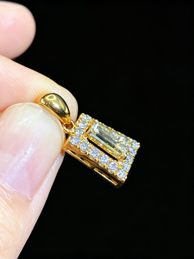 14k Gold 0.96 Ctw Natural H Diamond Pendant( Without Chain ) - 4