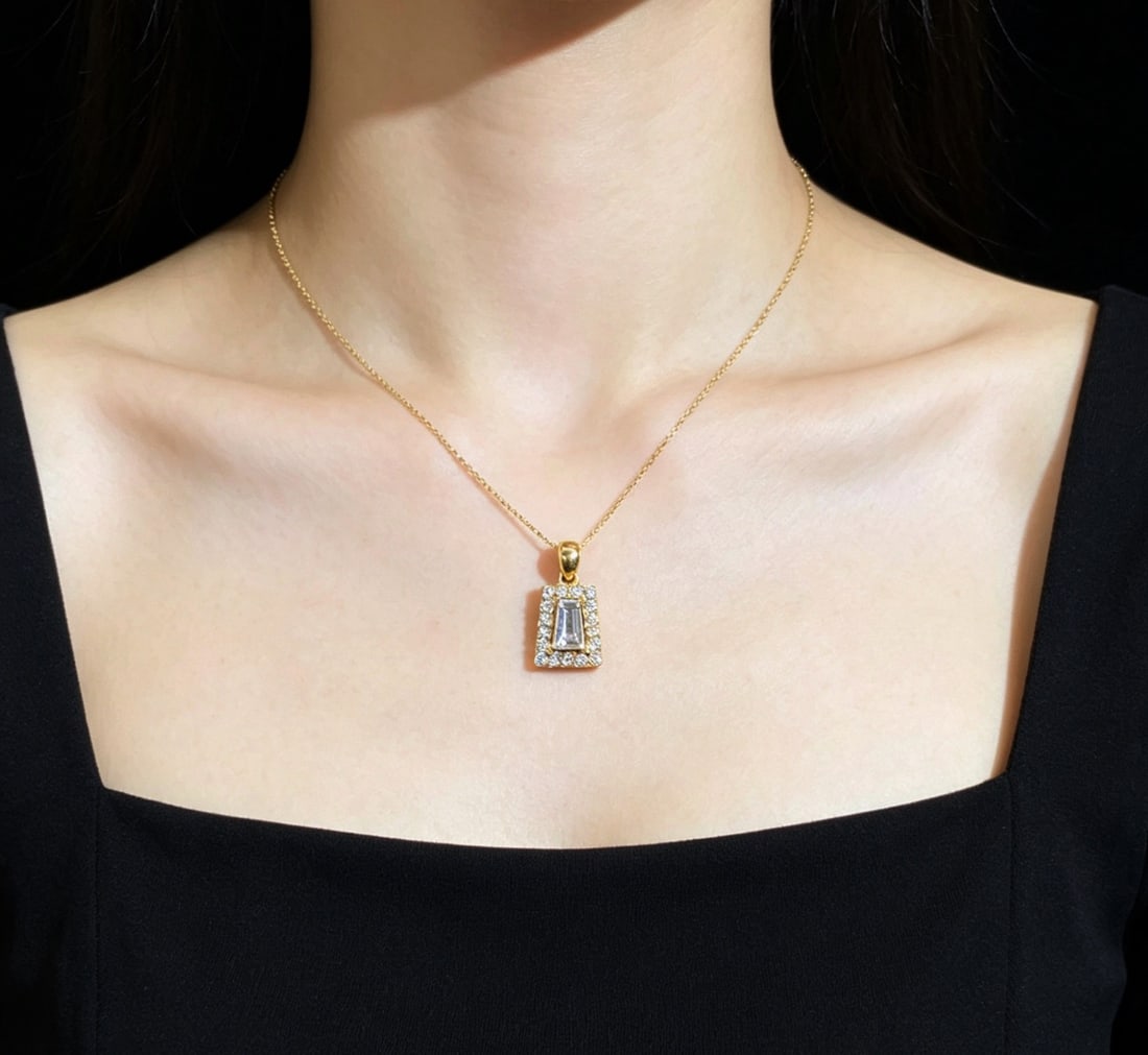 14k Gold 0.96 Ctw Natural H Diamond Pendant( Without Chain ) - 6