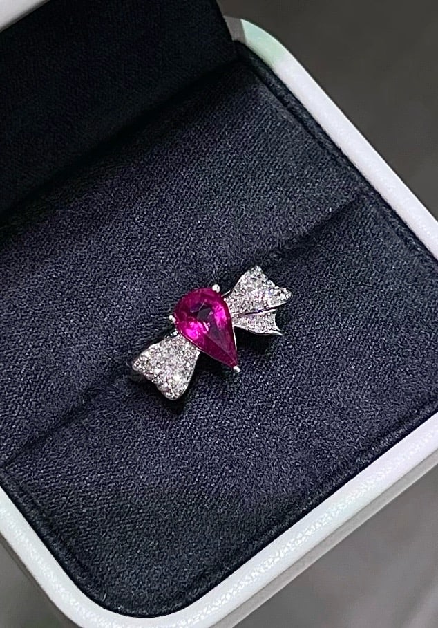 14k Gold 1.36 Ct Natural Tourmaline & Diamond Ring - 3