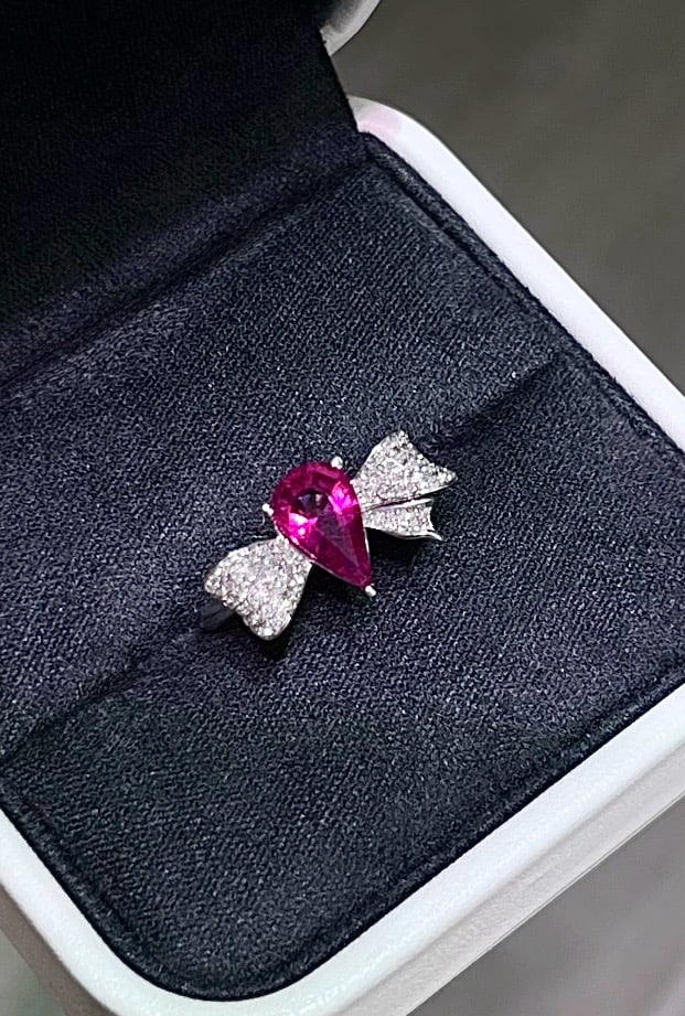 14k Gold 1.36 Ct Natural Tourmaline & Diamond Ring - 4