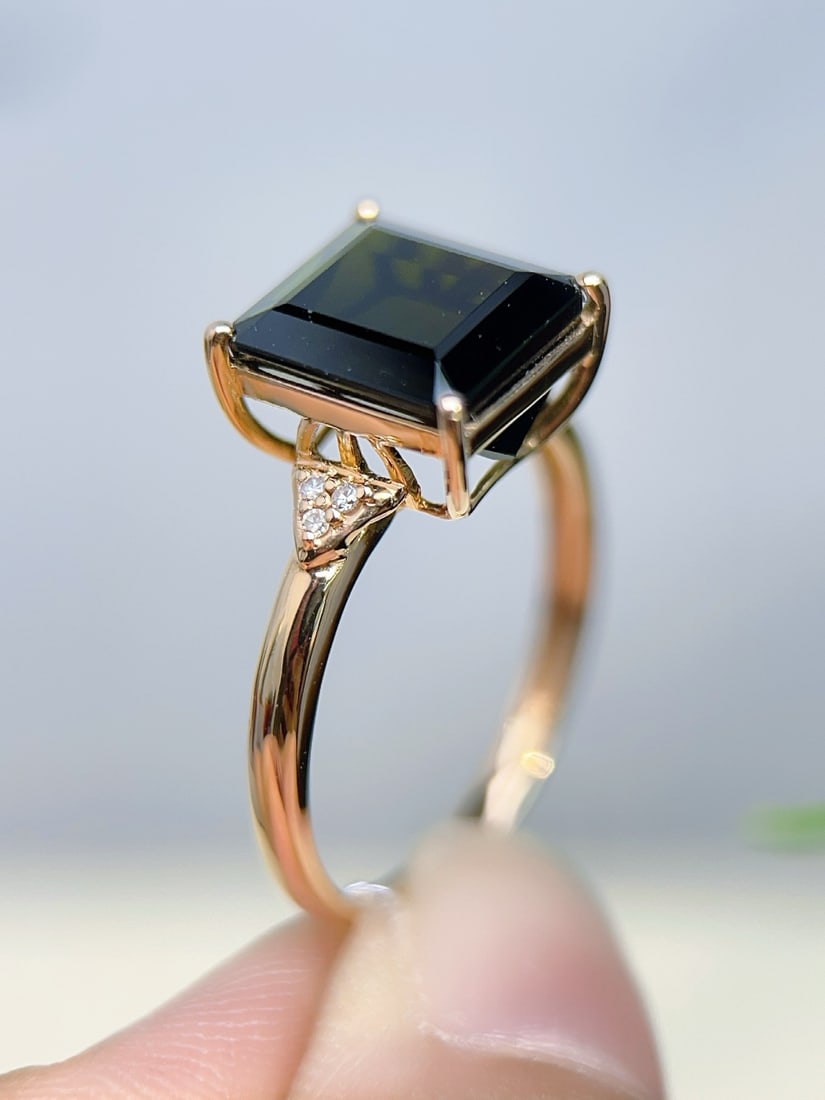 14k Gold 4.08 Ctw Natural Tourmaline & Diamond Ring - 5