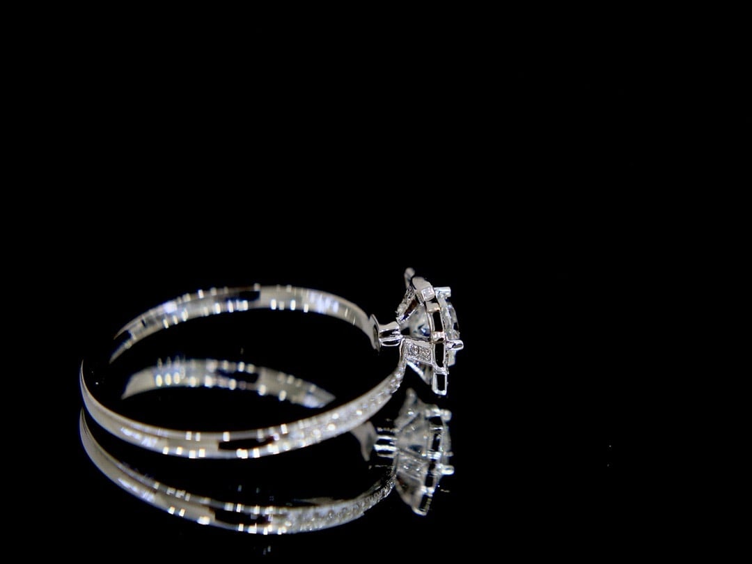 Gia Certified 14k Gold 0.45 Ctw Natural F Si1 3ex Round Diamond Ring - 4