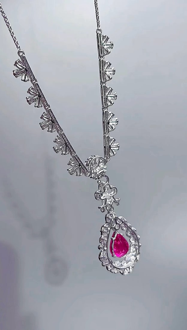 14k Gold 2.02 Ctw Natural Tourmaline & Diamond Pendant( Without Chain ) - 6