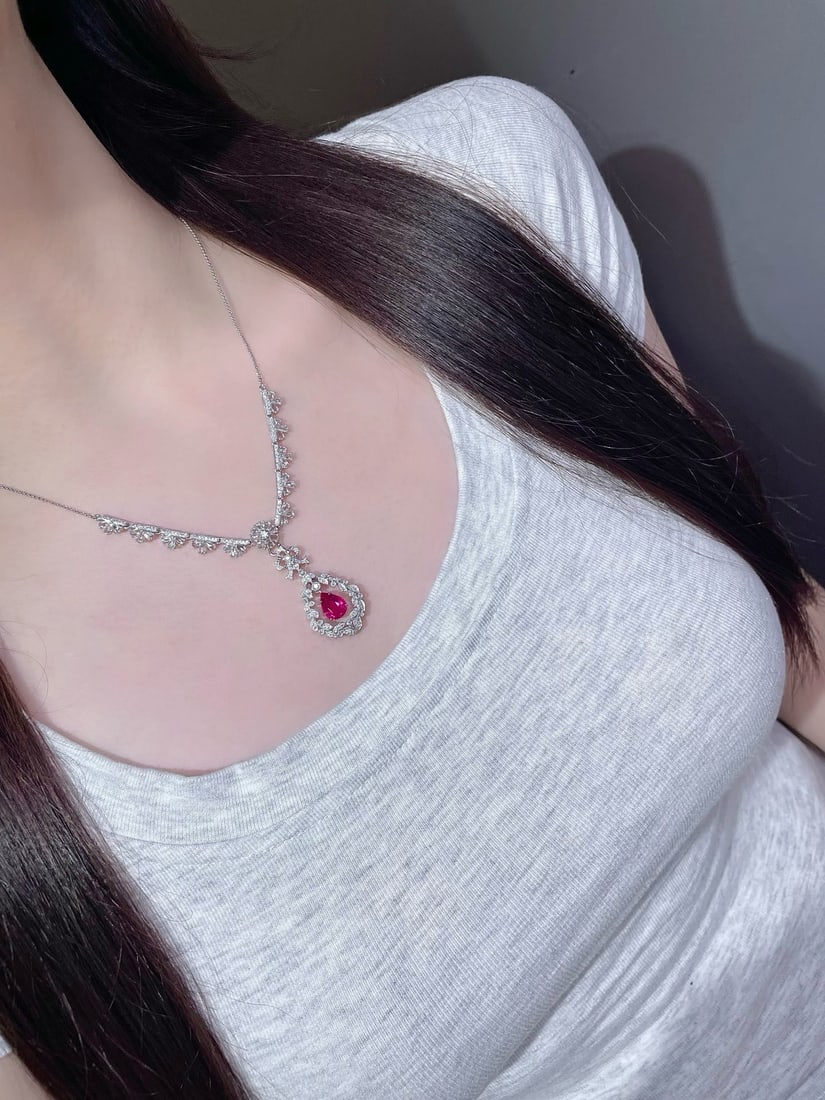 14k Gold 2.02 Ctw Natural Tourmaline & Diamond Pendant( Without Chain ) - 8