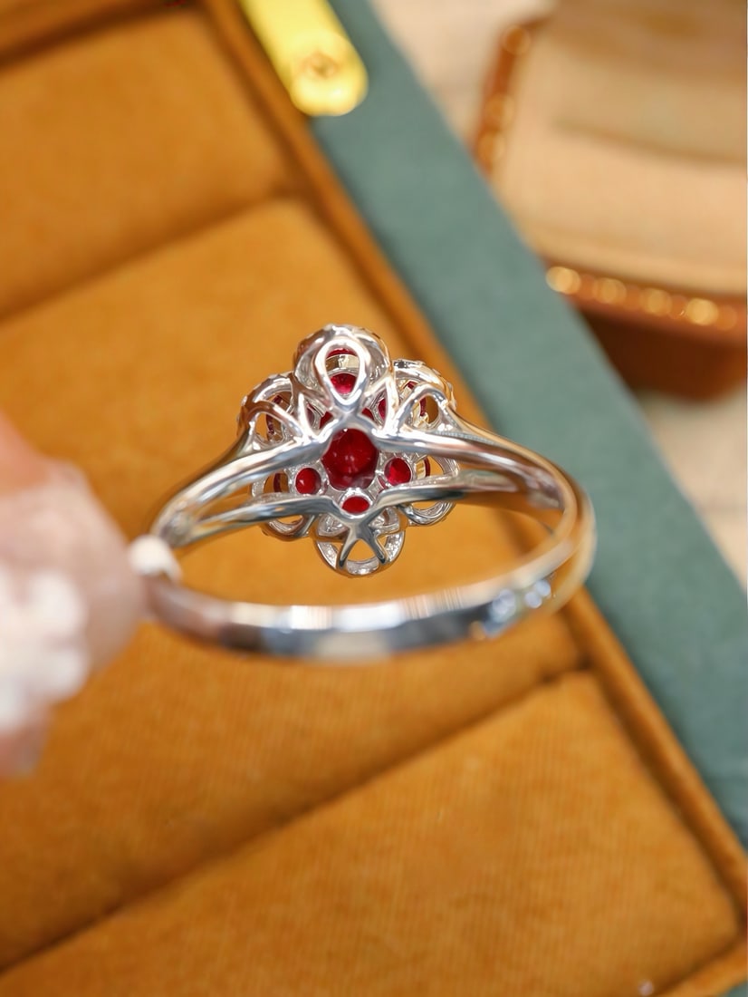 14k Gold 1.01 Ctw Vivid Red Natural Ruby & Ruby Ring - 4