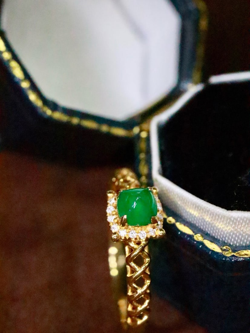 14k Gold 0.46 Ctw Natural Emerald & Diamond Ring - 3